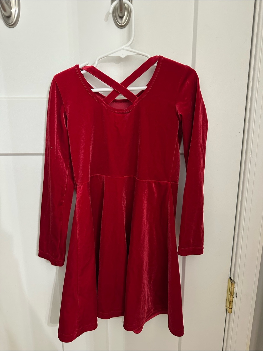 The Children's Place Red Velvet Crisscross Back Dress